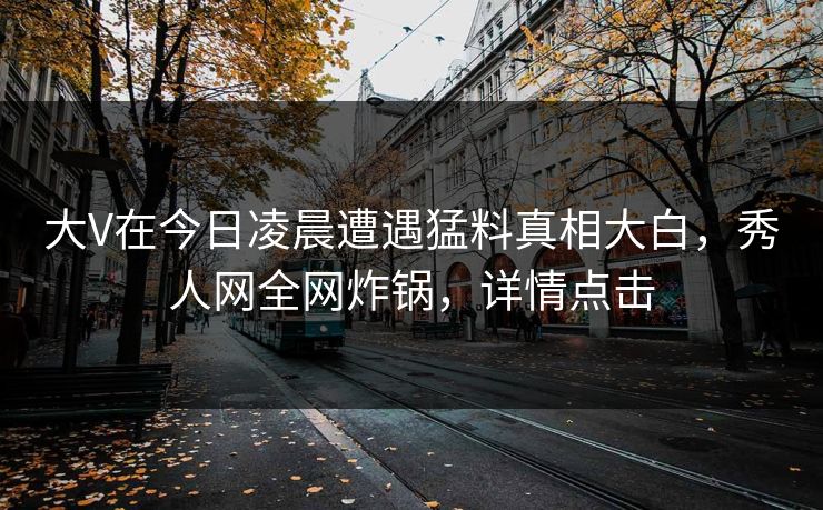 大V在今日凌晨遭遇猛料真相大白，秀人网全网炸锅，详情点击
